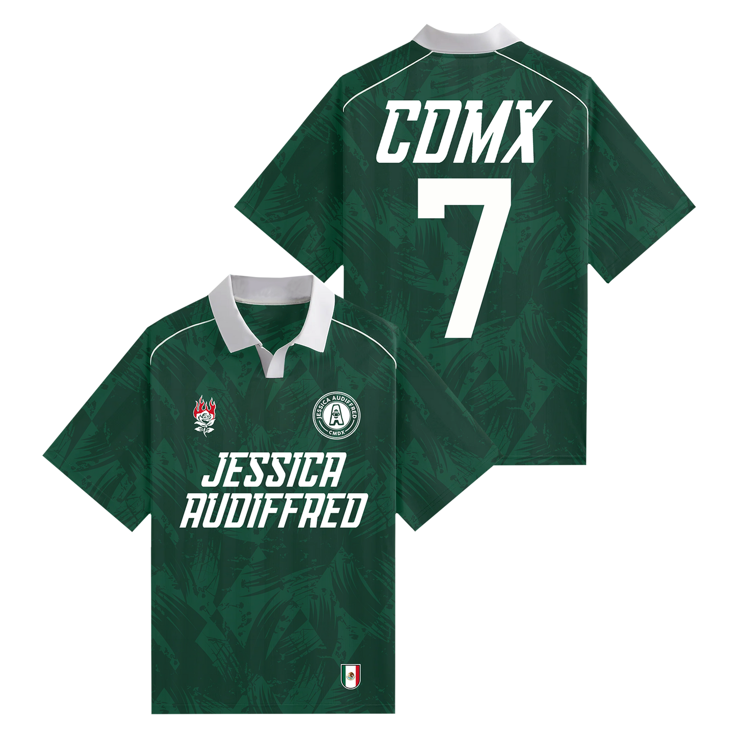 JA GREEN PATTERN SOCCER JERSEY