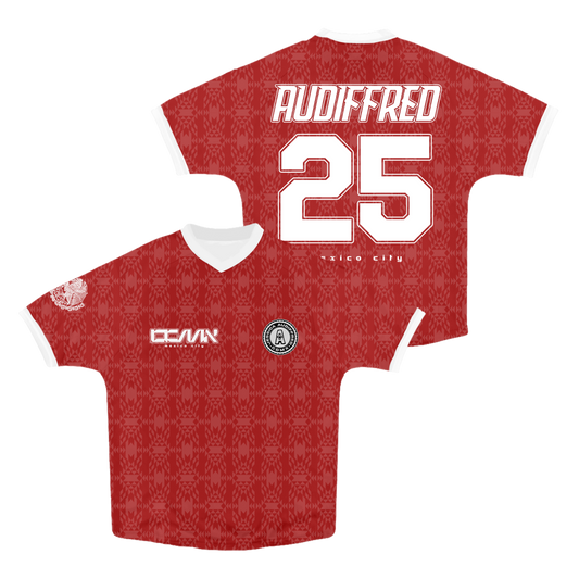 JA RED CROPPED SOCCER JERSEY